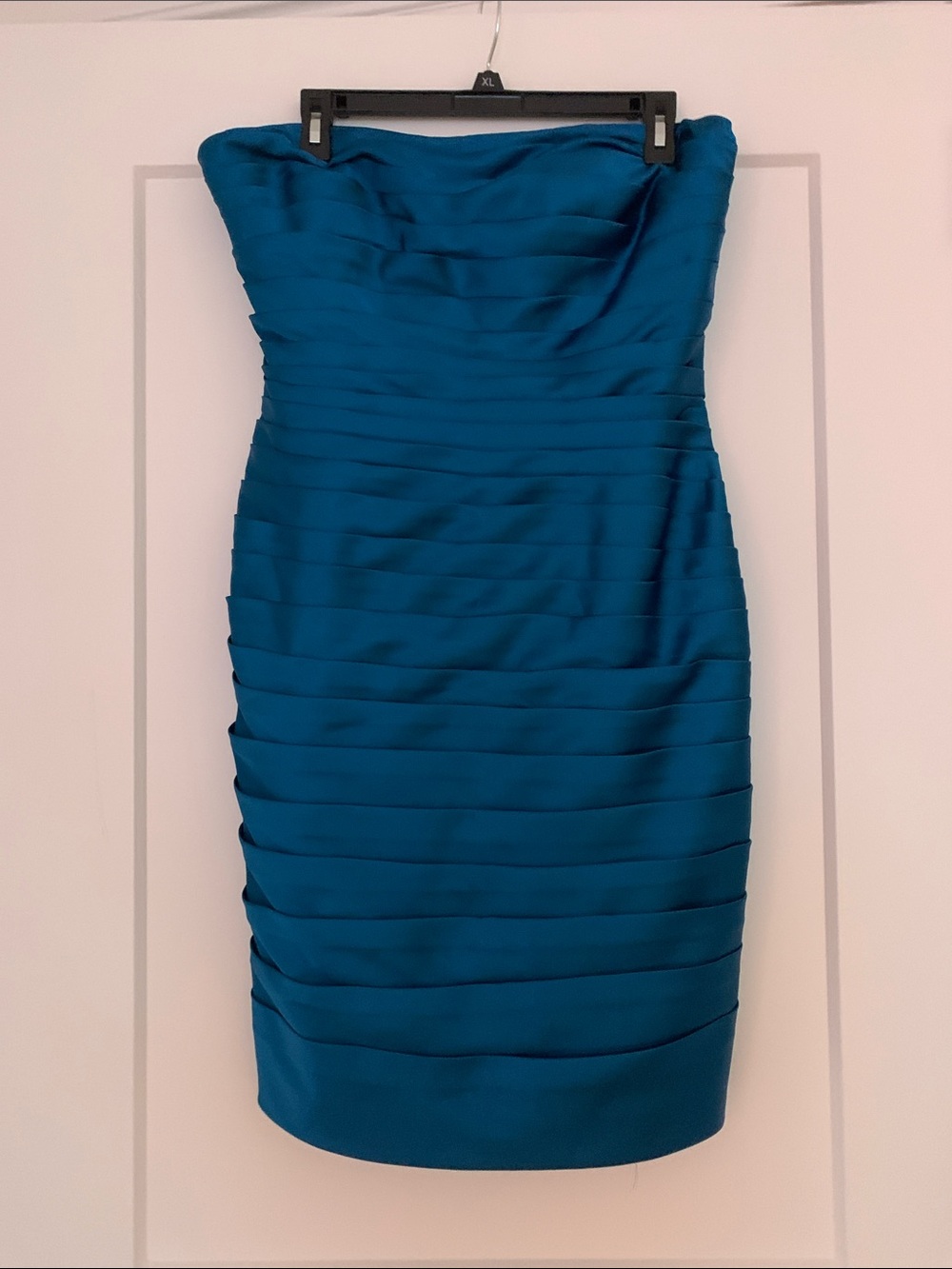 Adrianna Papell Strapless Teal Bandage Sheath Dress